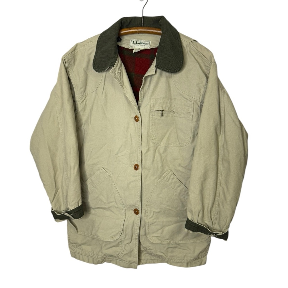 L.L. Bean Beige and Green Women's Jacket